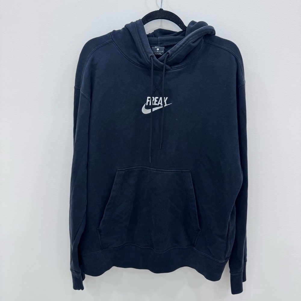 Nike Sportswear Freak Hoodie Sweatshirt Men Black Spell Out Sz Lg